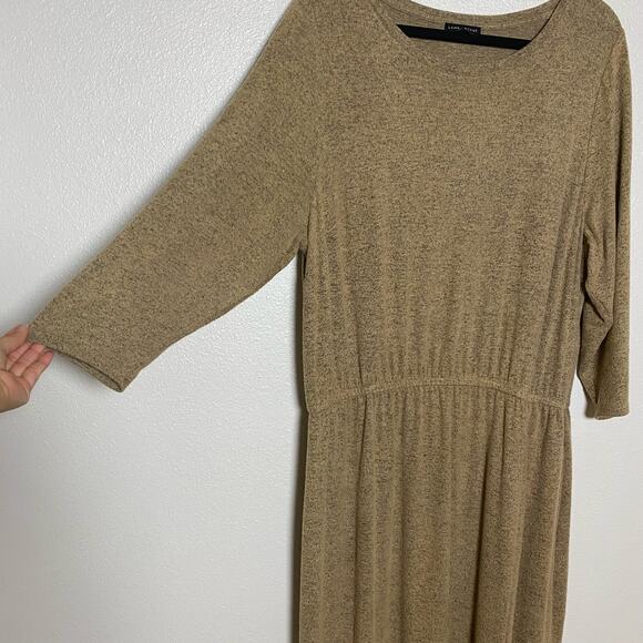 Lane Bryant Tan Long Sleeve Synched Waist Long Dress size 18/20 - Picture 10 of 11